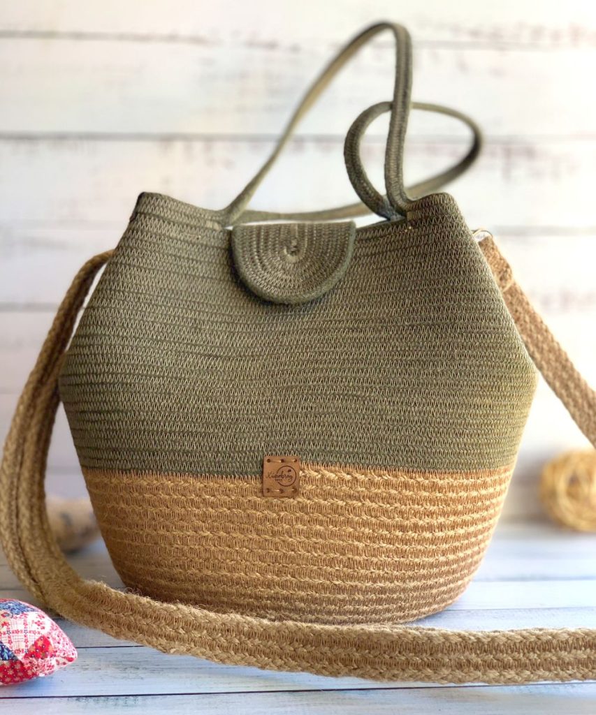 cartera yute y cordon